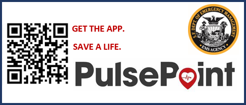 PulsePoint QR Code to Download Phone App that includes the PulsePoint log and logo for the SF Emergency Medical Services Agency