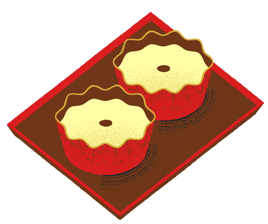 Illustration of two Lunar New Year treats