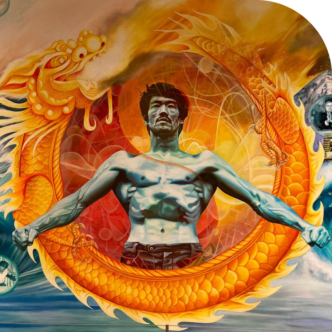 Collage of Bruce Lee imagery