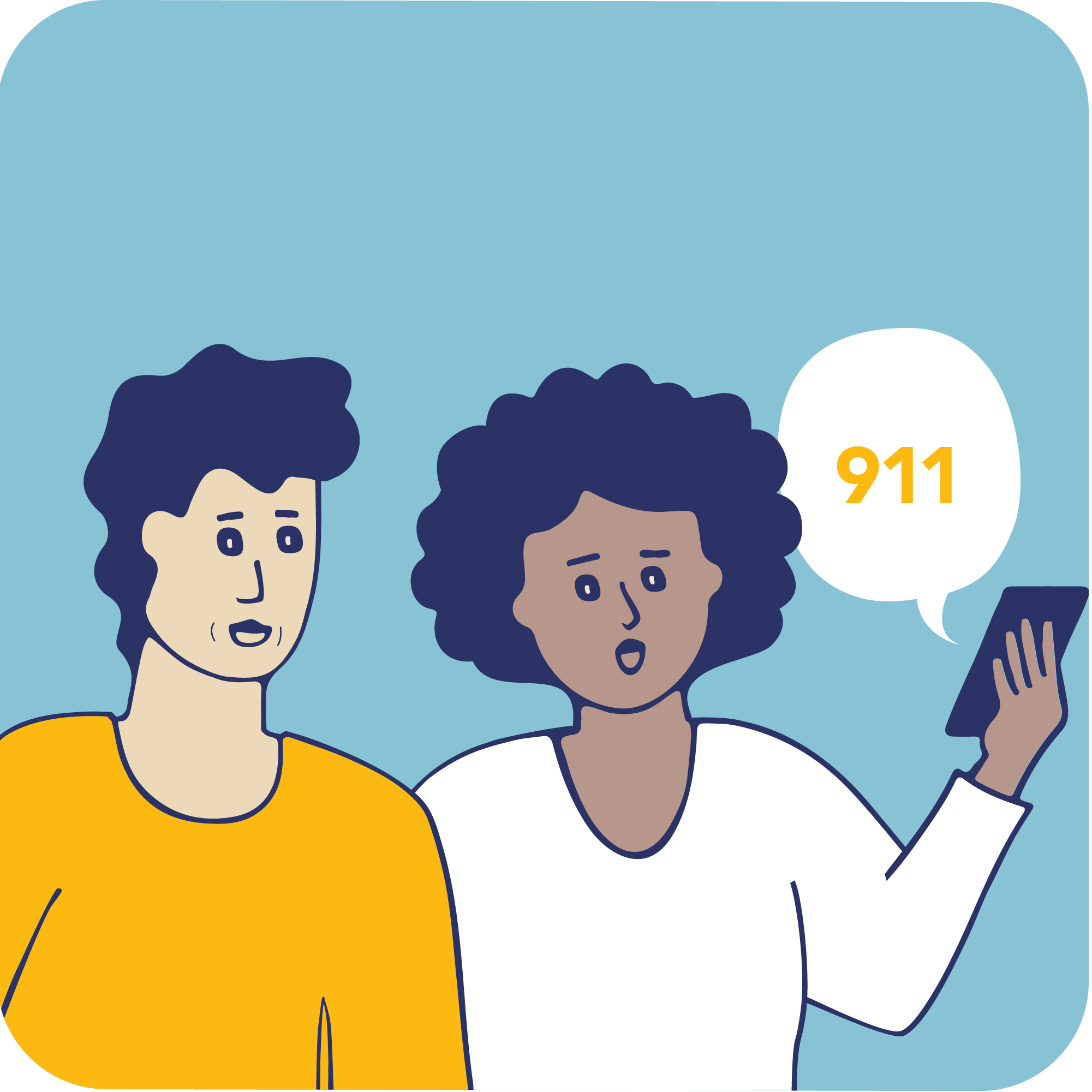 Two people calling 911