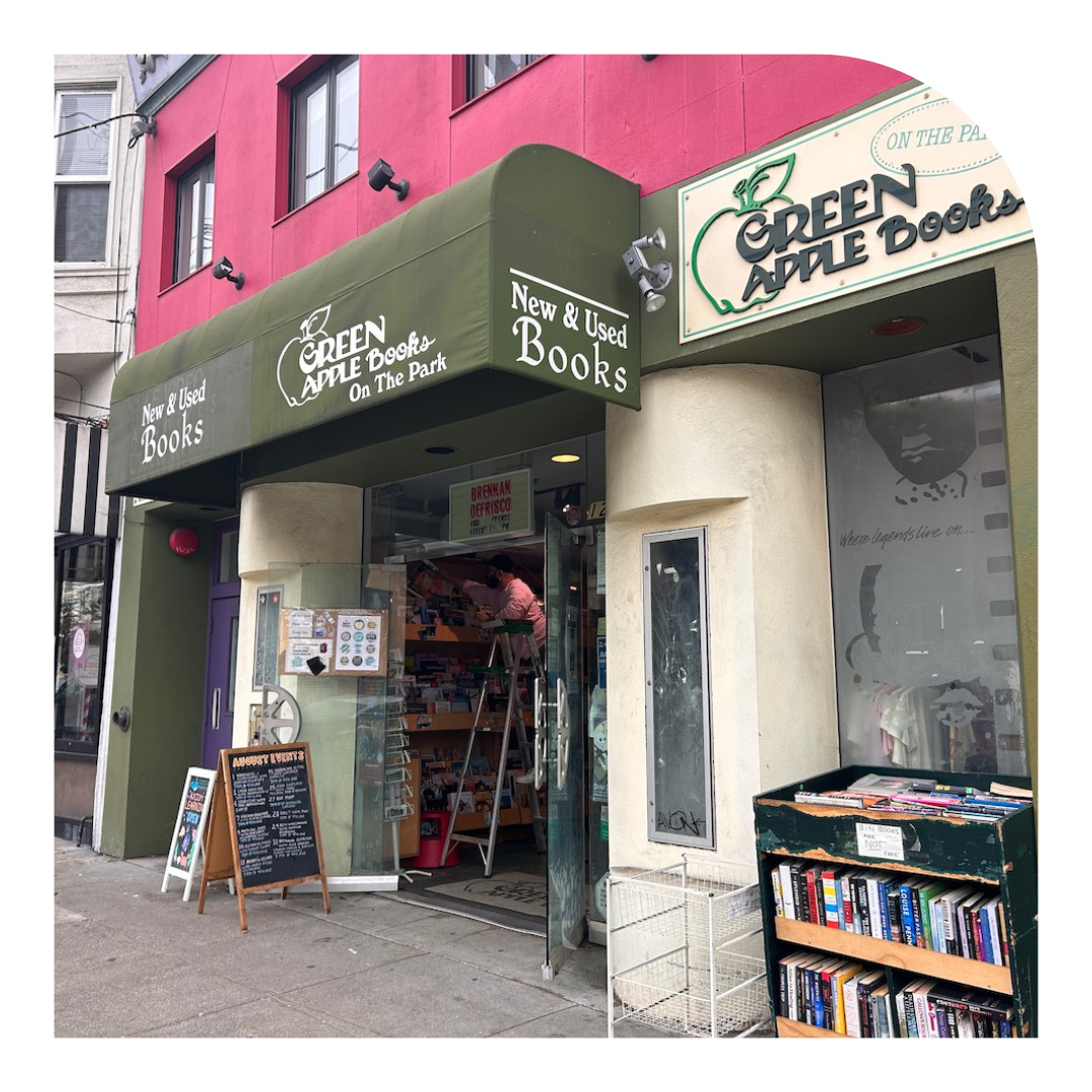photo of a storefront of green apple books