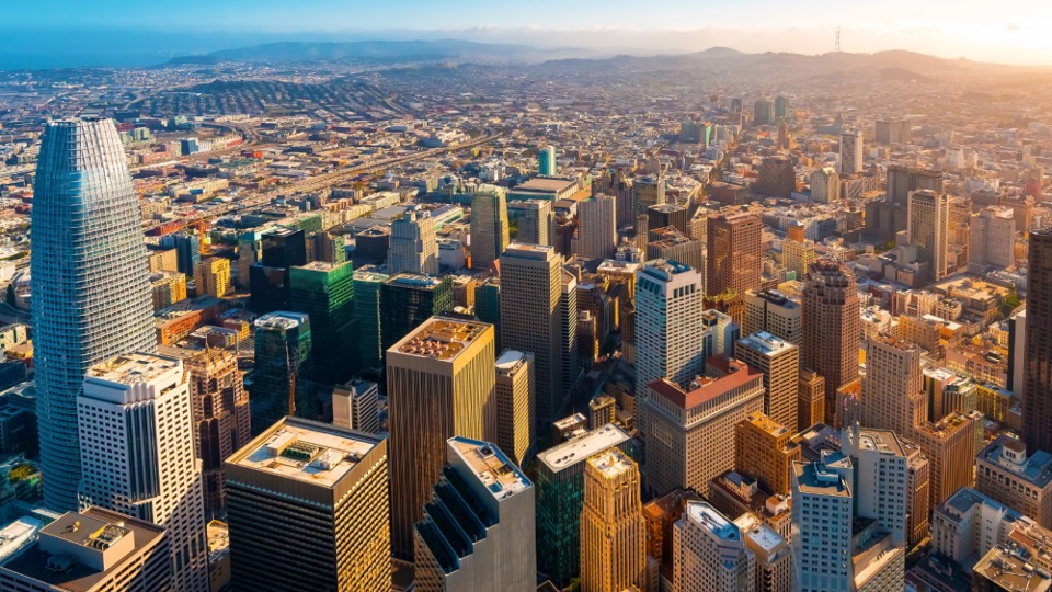 Aerial shot of Downtown San Francisco