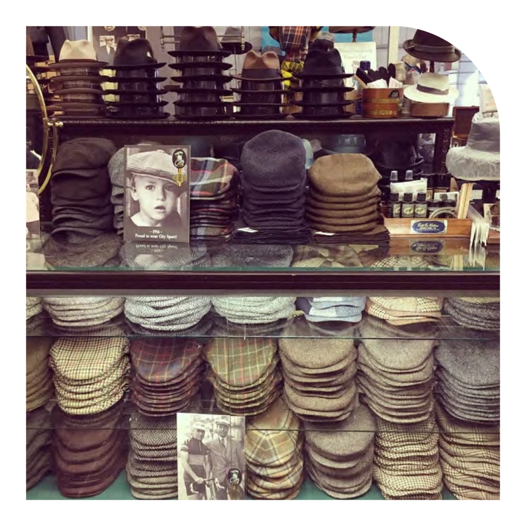 photo of hats in a store