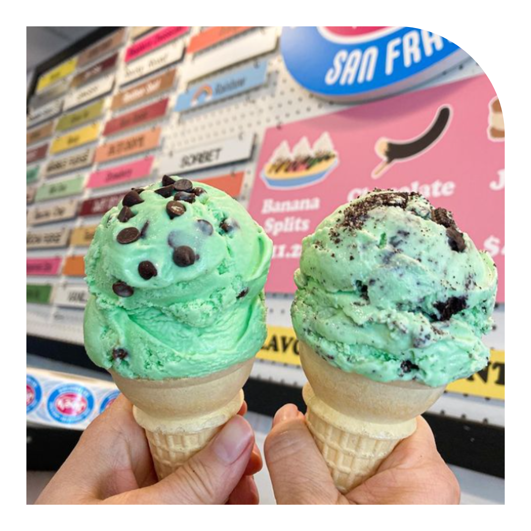 photo of two ice cream cones