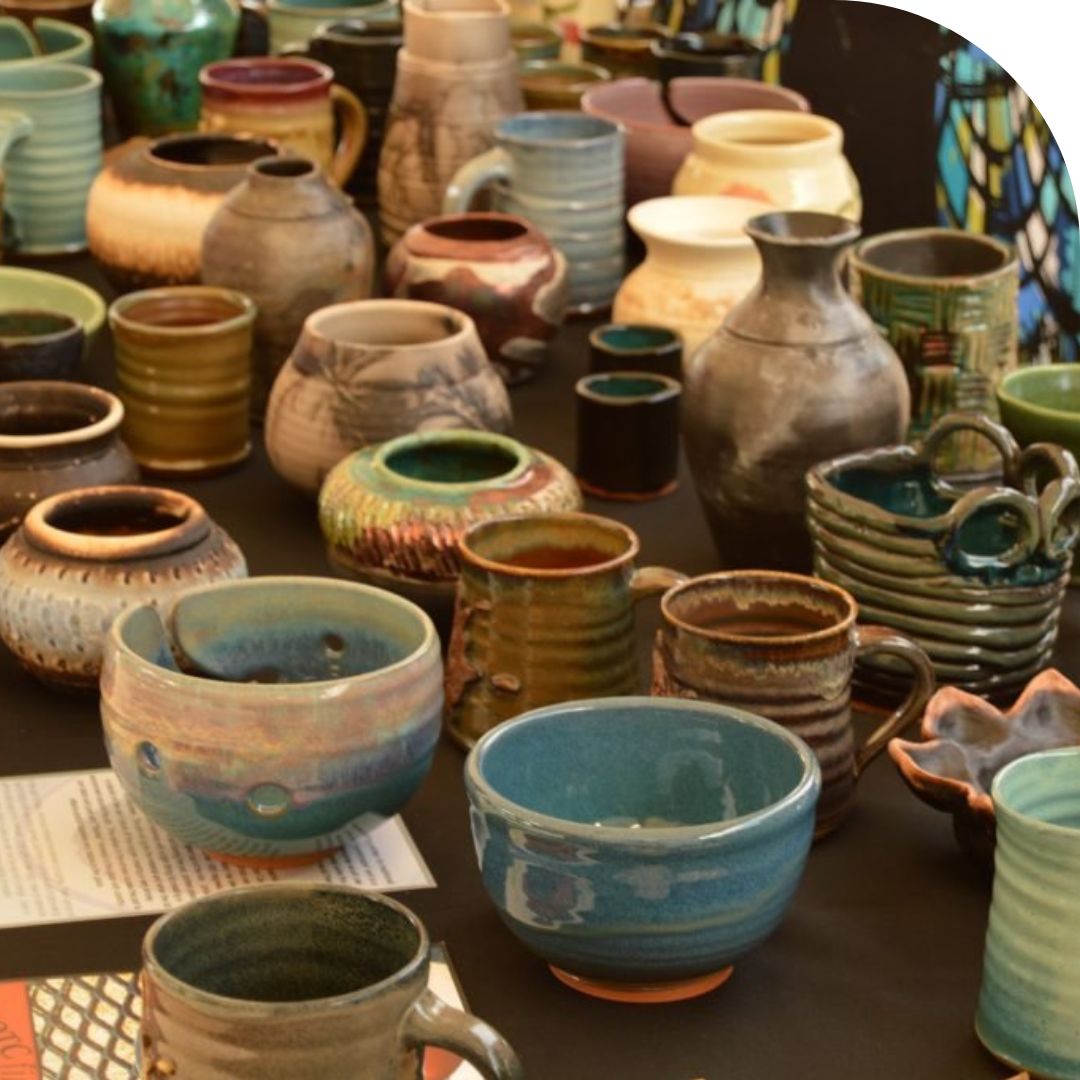 Picture of ceramic bowls at Ruby's Clay Studio and Gallery