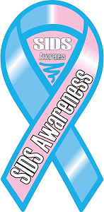 Baby blue and pink SIDS awareness logo