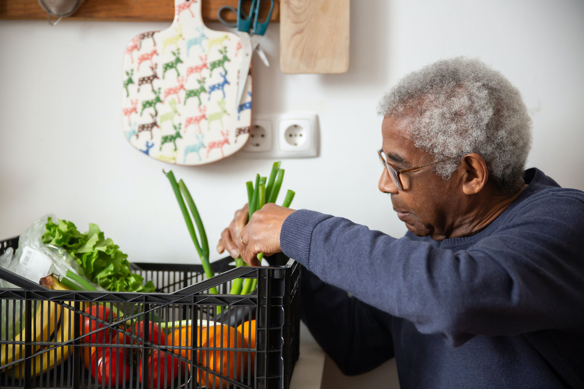 Elderly man and food