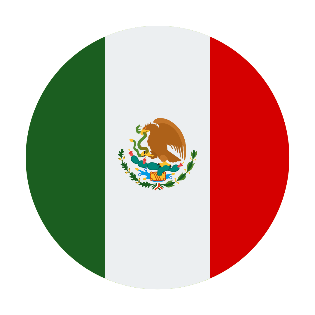 Circle cutout of the mexican flag