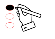 Graphic showing marking an oval selection