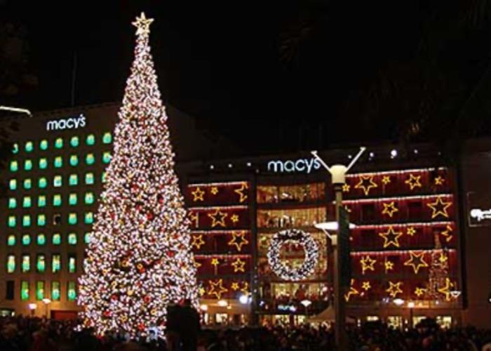 Macy's Christmas tree at Union Square in San Francisco.