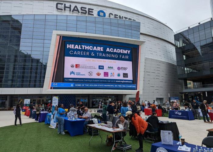 View of the Chase Center at OEWD's Healthcare Academy Career and Training Fair