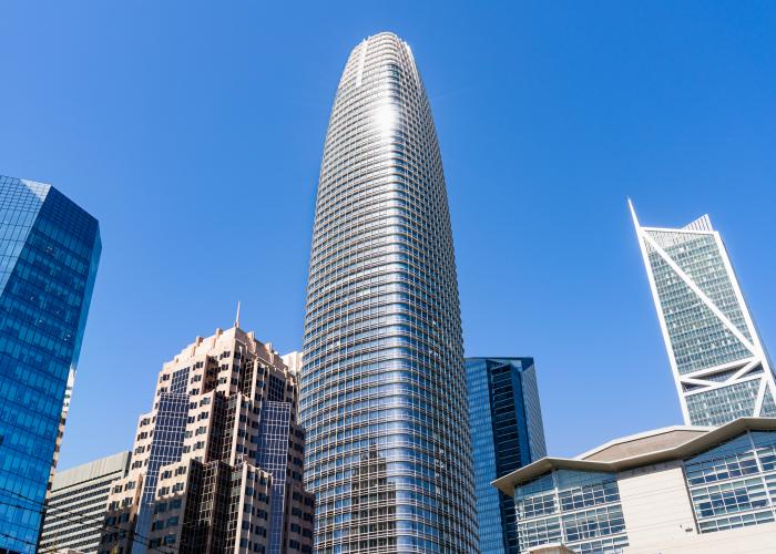 View of Salesforce tower from the street