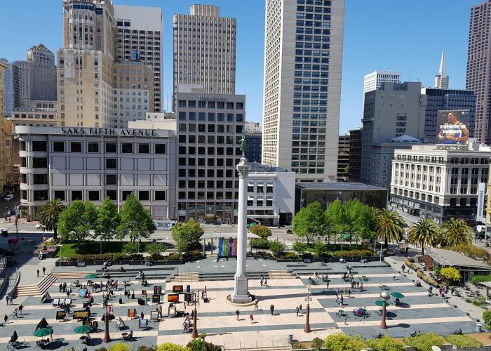 Union Square, SF, as seen from the Cheesecake Factory.