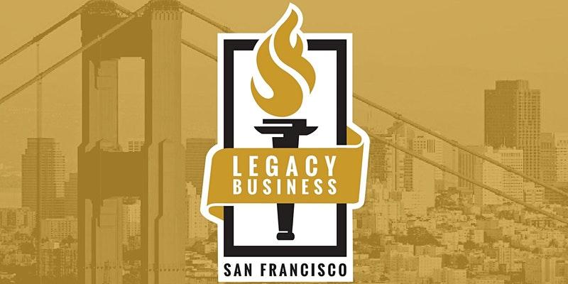 gold and black torch with legacy business program on a ribbon in front