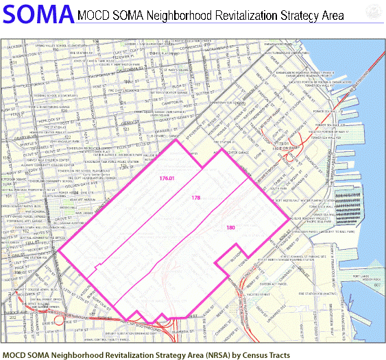 Map of MOCD SOMA Neighborhood Revitalization Strategy Area