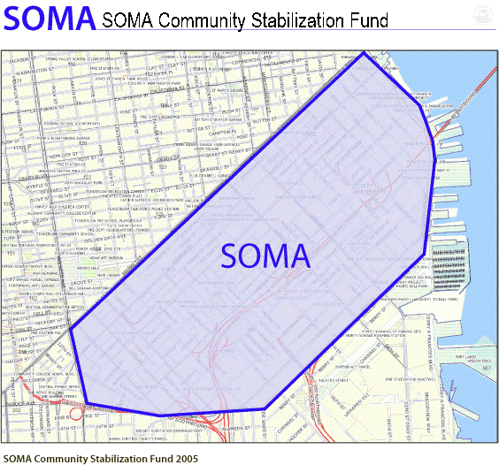 Map of SOMA Community Stabilization Fund