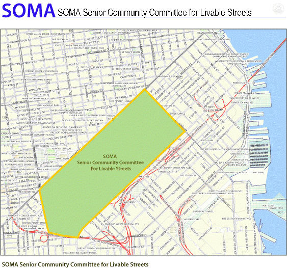 Map of SOMA Senior Community Committee for Livable Streets