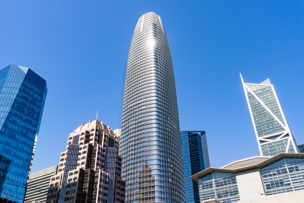 View of Salesforce tower from the street