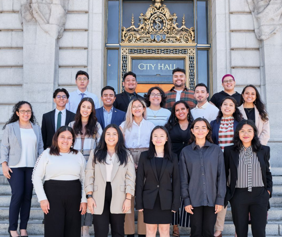 DreamSF Fellows pose outside of San Francisco City Hall