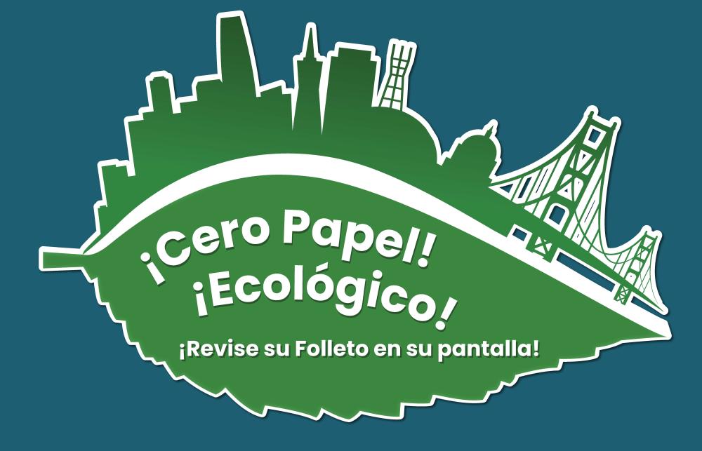 Leaf illustration with Spanish text that says Go Paperless! Go Green! Review your voter pamphlet on your screen!