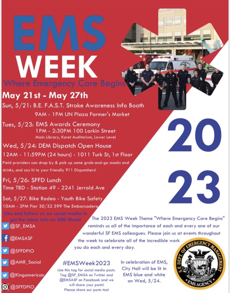 Images contains a list of events held throughout EMS Week