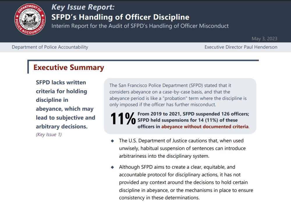 Snapshot from DPA Key Issue Report
