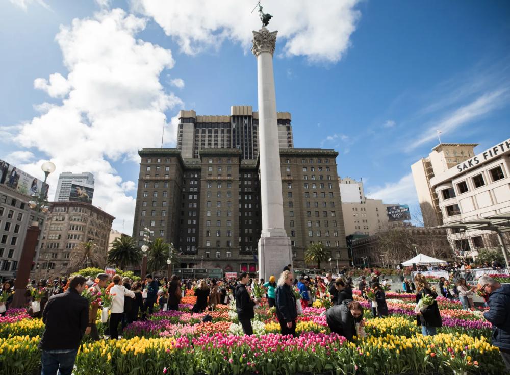 Union Square bustles on Flower Bulb Day