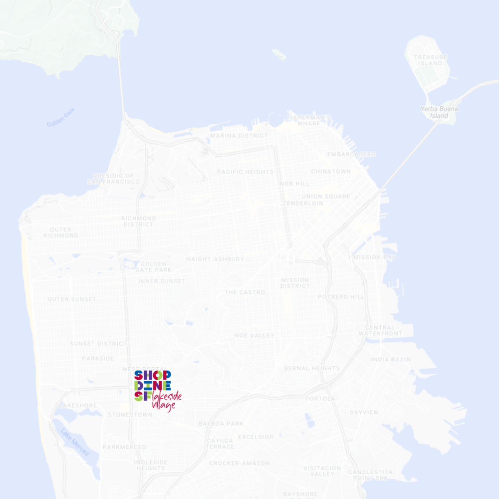 Map of SF with Lakeside Village