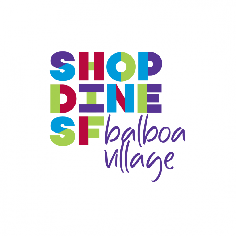 Logo reading shop dine Balboa Village