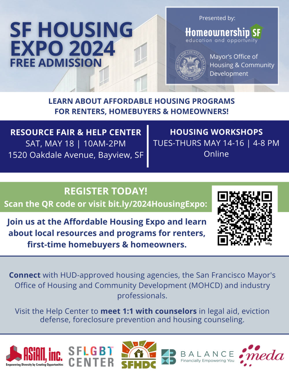 Poster with additional information about the Housing Expo 2024; information is duplicated on the event page.