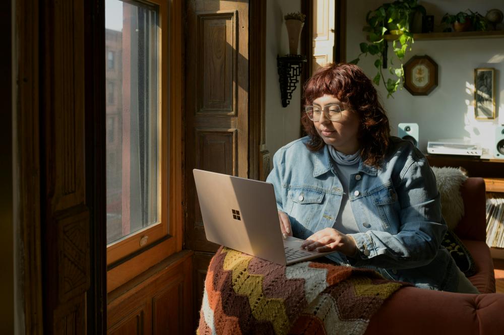 Person using a laptop