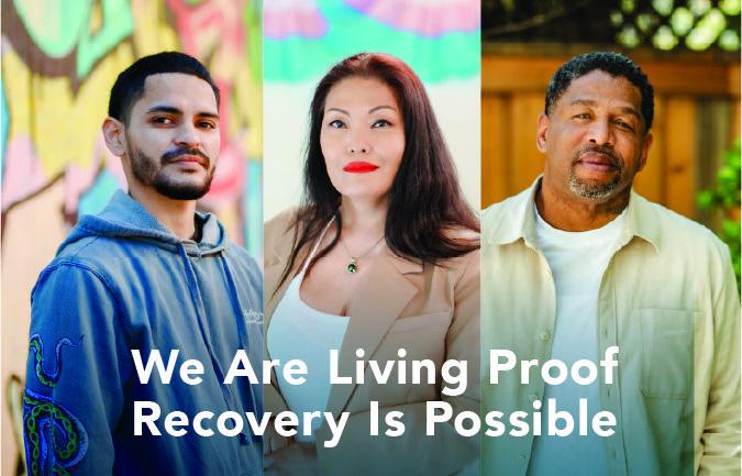 Three people with the caption we are living proof recovery is possible